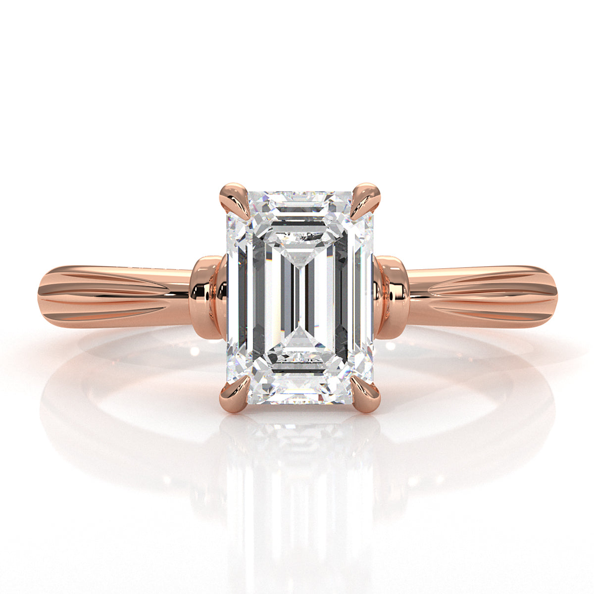 4.2g Ridged Solitaire Prong Set Lab Grown Diamond Engagement Ring IGI Certified 2.6mm 1.00 Ctw.